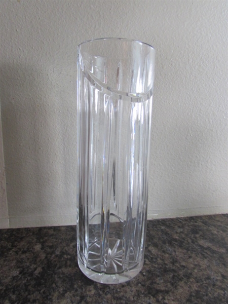 PRESSED AND CUT GLASS VASES AND LUMINARC 50.OZ WATER PITCHER