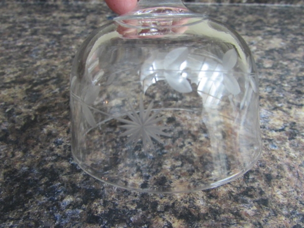 VINTAGE DESSERT BOWLS & PRESSED GLASS CREAMER