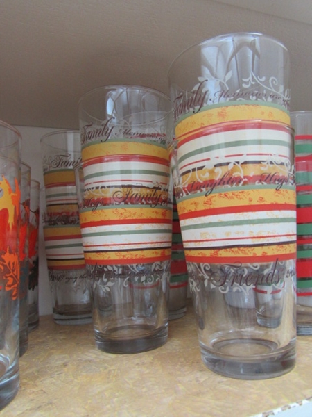 ASSORTED DRINKING GLASSES