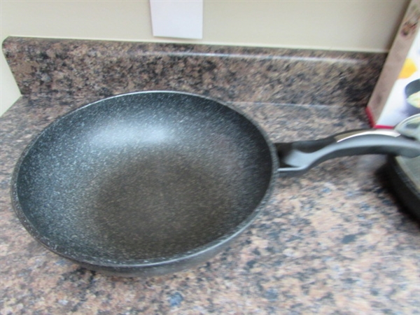2 EDENPURE COOKWARE PANS AND ONE NEW IN BOX STIR FRY WOK