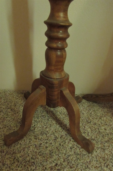 2 WOODEN PLANT STANDS