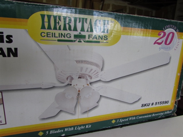 NEW - WHITE 52 HERITAGE CEILING FAN