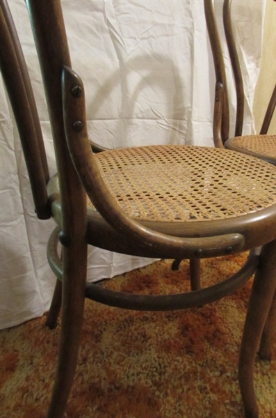 PAIR OF BENTWOOD CANED CHAIRS