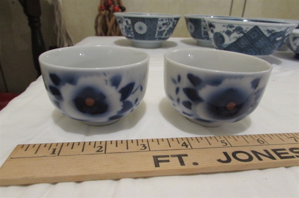 ASSORTED ORIENTAL BLUE & WHITE DISHES