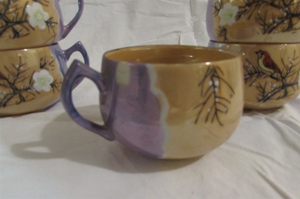 PORCELAIN IRIDESCENT TEA CUPS