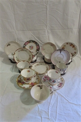 ASSORTED TEA CUPS AND SAUCERS