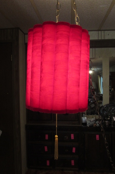 VINTAGE RED VELVET SWAG LAMP