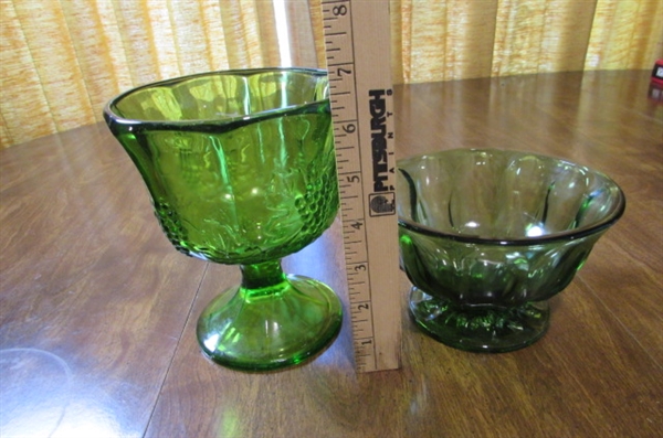 VINTAGE GREEN GLASSWARE