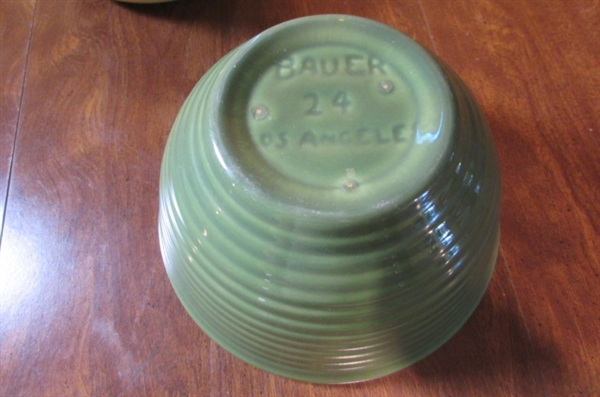 #24 BAUER BOWL & 2 OTHER STONEWARE BOWLS