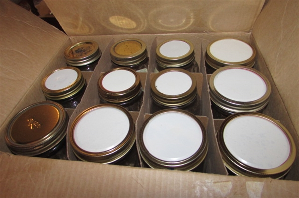 6 BOXES OF CANNING & GLASS JARS