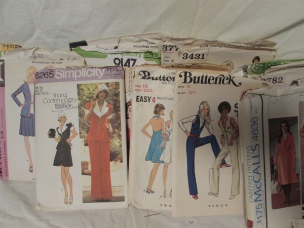 LARGE ASSORTMENT OF VINTAGE SEWING PATTERNS - MANY NEW