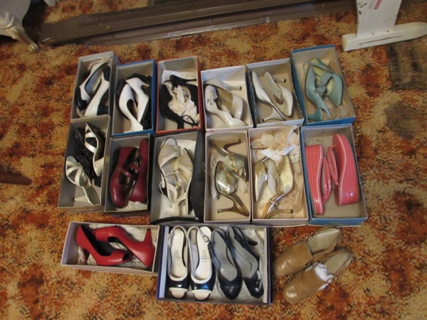 16 PAIR OF VINTAGE DRESS SHOES - SIZES 2-4