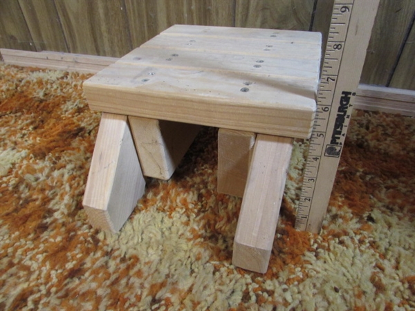 2' WOODEN FOLDING STEP LADDER & SMALL STEP STOOL