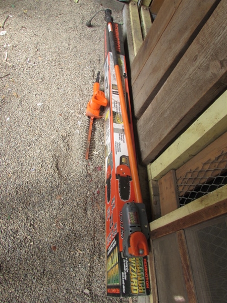 ELECTRIC TOOLS - HEDGE TRIMMER, CHAINSAW & BRANCH WIZARD & EXTENSION CORDS