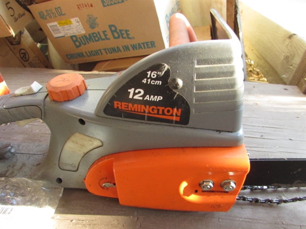 ELECTRIC TOOLS - HEDGE TRIMMER, CHAINSAW & BRANCH WIZARD & EXTENSION CORDS