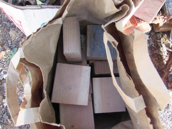 BOXES & BAGS OF WOOD & KINDLING