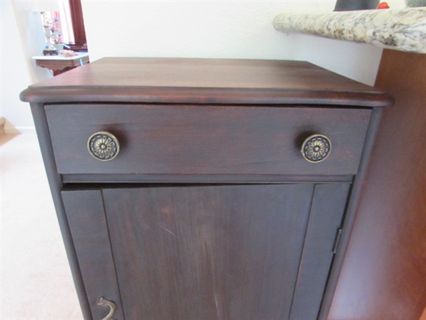 ANTIQUE WOODEN RECORD CABINET