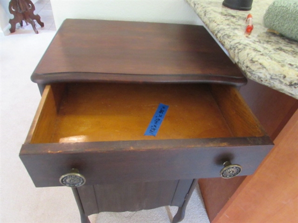 ANTIQUE WOODEN RECORD CABINET