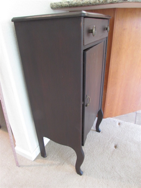 ANTIQUE WOODEN RECORD CABINET