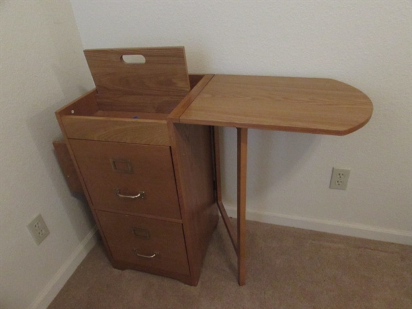 2 DRAWER FILING CABINET W/SIDE TABLE