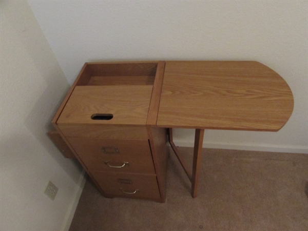 2 DRAWER FILING CABINET W/SIDE TABLE