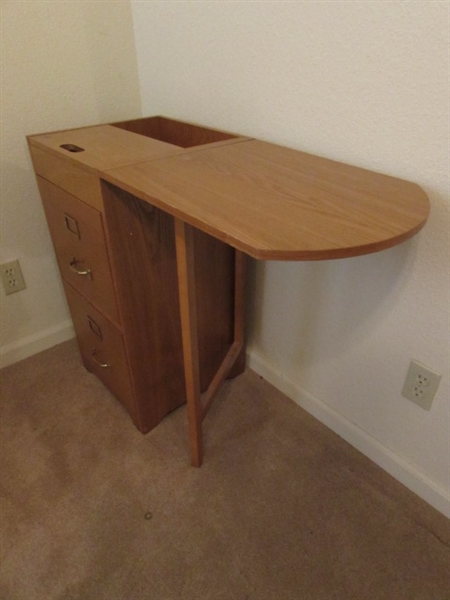 2 DRAWER FILING CABINET W/SIDE TABLE