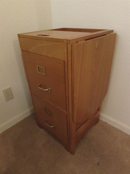 2 DRAWER FILING CABINET W/SIDE TABLE