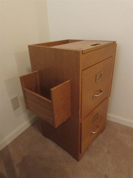 2 DRAWER FILING CABINET W/SIDE TABLE