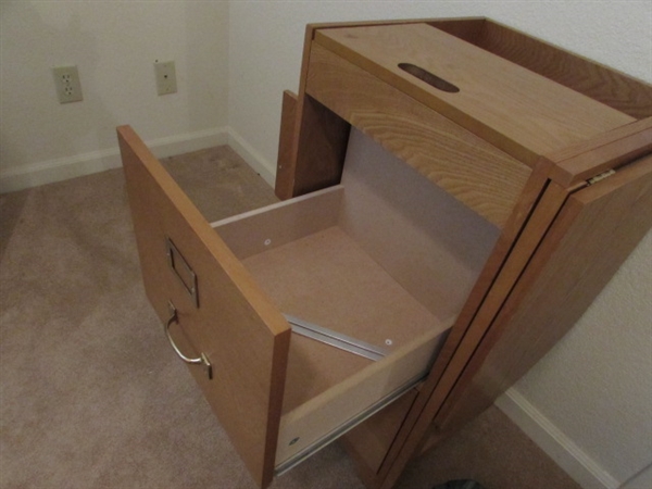 2 DRAWER FILING CABINET W/SIDE TABLE