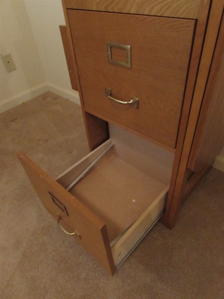 2 DRAWER FILING CABINET W/SIDE TABLE