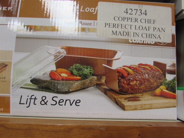 COPPER CHEF MEATLOAF PAN, PANCAKE DISPENSER & MORE