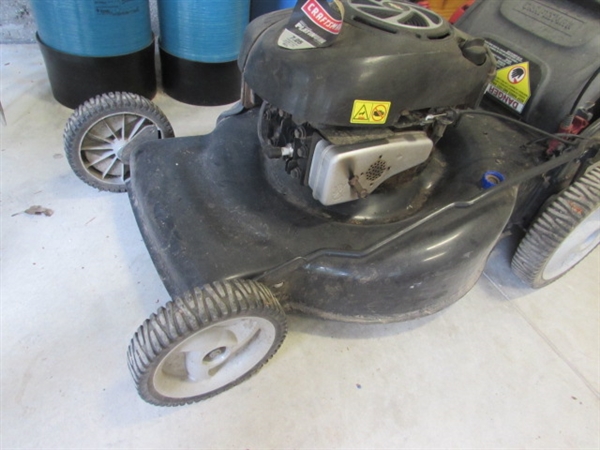 EZ WALK-VARIABLE SPEED CRAFTSMAN LAWN MOWER & FUEL CANS