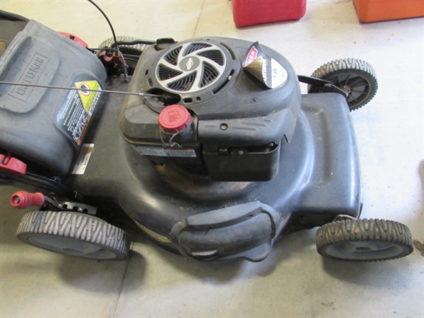 EZ WALK-VARIABLE SPEED CRAFTSMAN LAWN MOWER & FUEL CANS