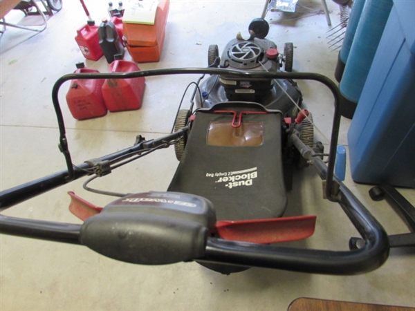 EZ WALK-VARIABLE SPEED CRAFTSMAN LAWN MOWER & FUEL CANS