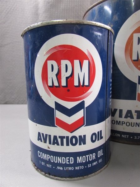VTG CHEVRON RPM AVIATOR OIL CANS - FULL