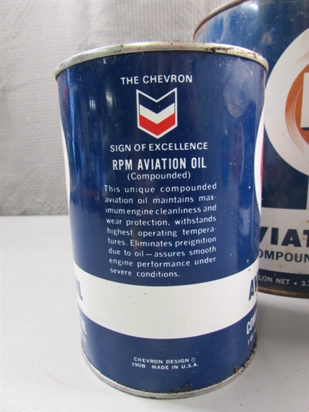 VTG CHEVRON RPM AVIATOR OIL CANS - FULL