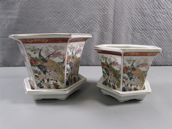 PAIR OF ASIAN PLANTERS