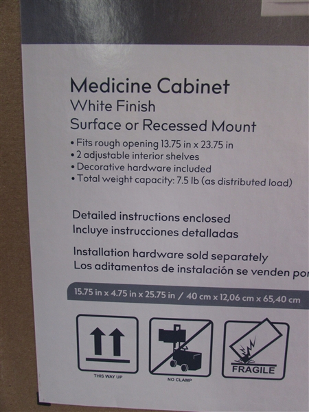 STYLE SELECTIONS - NEW MEDICINE CABINET