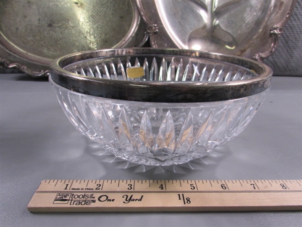 SILVERPLATE & CRYSTAL SERVING PIECES