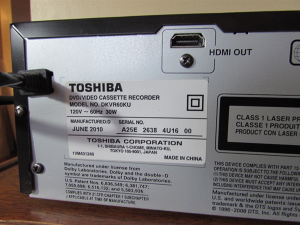 TOSHIBA VCR/DVD PLAYER