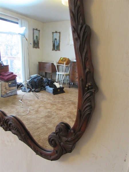 ANTIQUE FRENCH ORNATE WALL MIRROR