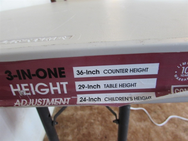 6' LIFETIME ADJUSTABLE HEIGHT FOLDING TABLE