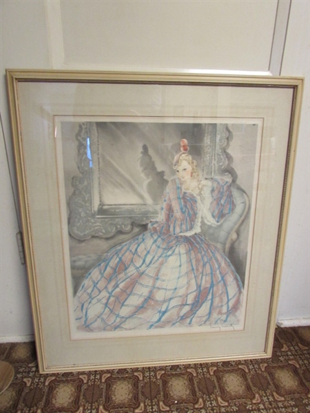 BELLE IN CRINOLINE SIGNED AND DATED BY LOUIS ICART