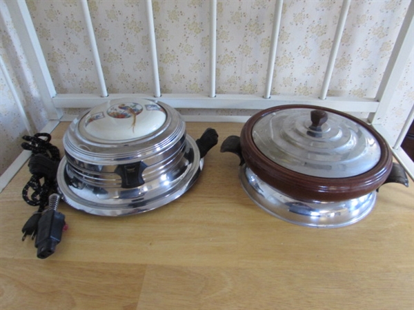 MCM CASSEROLE & VINTAGE WAFFLE IRON