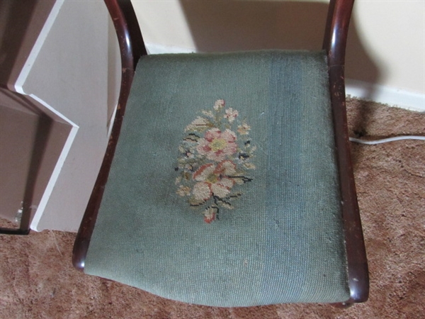 2 VINTAGE/ANTIQUE NEEDLEPOINT CHAIRS