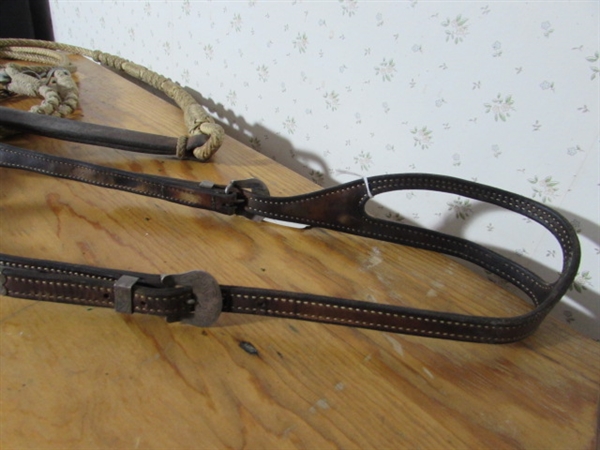 MACPHERSON #323 LEATHER BRIDLE W/BRAIDED REINS & SILVER ACCENTS