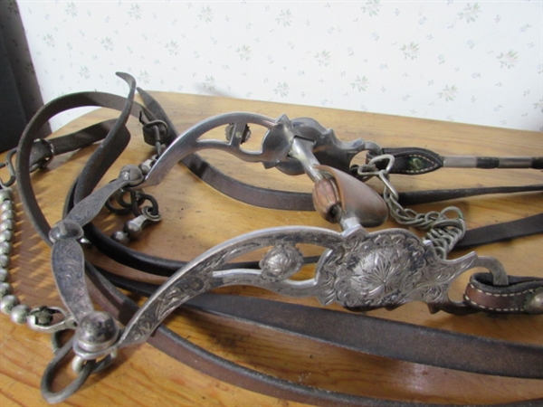 MACPHERSON #323 LEATHER BRIDLE W/LEATHER REINS & SILVER ACCENTS