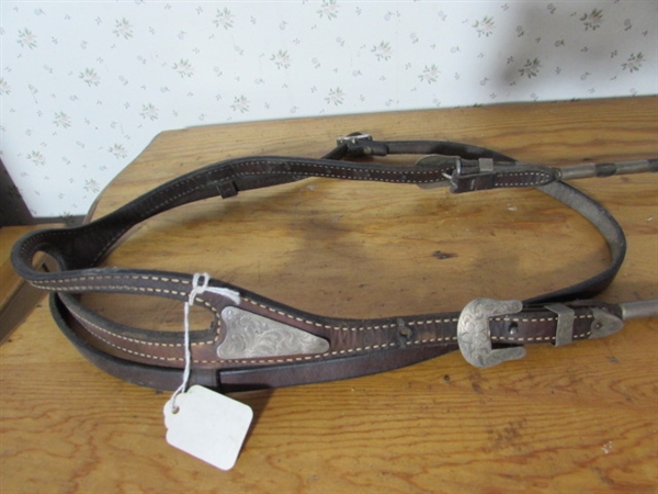 MACPHERSON #323 LEATHER BRIDLE W/LEATHER REINS & SILVER ACCENTS