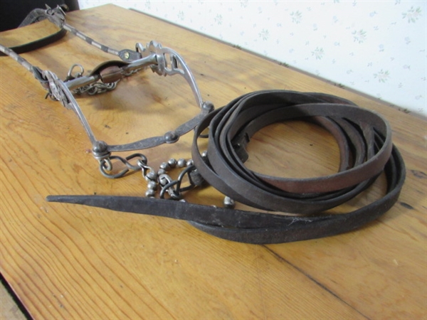 MACPHERSON #323 LEATHER BRIDLE W/LEATHER REINS & SILVER ACCENTS