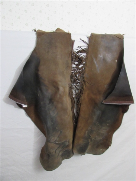 PAIR OF SMALL VINTAGE LEATHER CHAPS